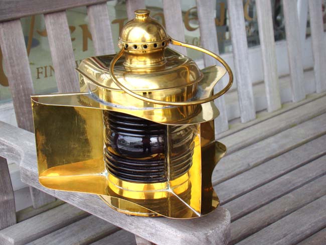 An antique brass Combination Port and Starboard Running Lamp circa 1900 — image 4